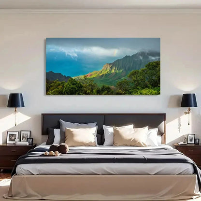 Hawaii Kauai Seaside Pacific Wall Art Canvas Office Home Room Framed 120x60cm