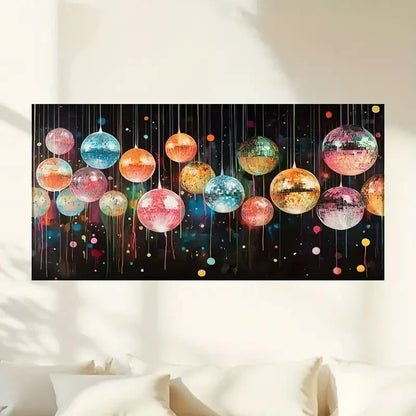 Colorful Disco Balls Abstract Wall Art Canvas Office Home Room Framed 120x60cm