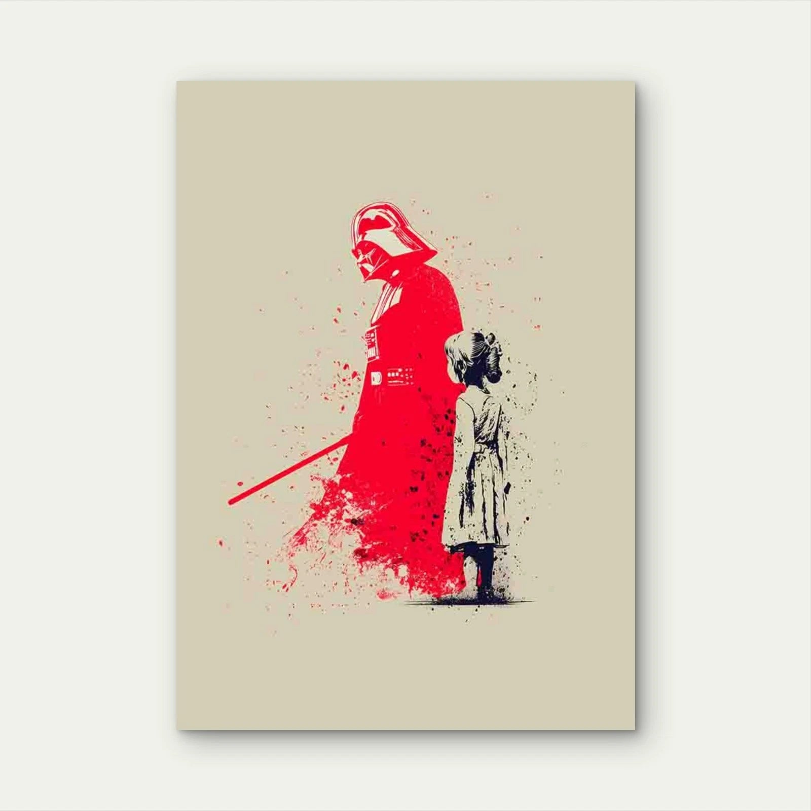 Crimson Guardian and the Little Girl 40x60cm Metal Print Ready to Hang - Bella Home Decor