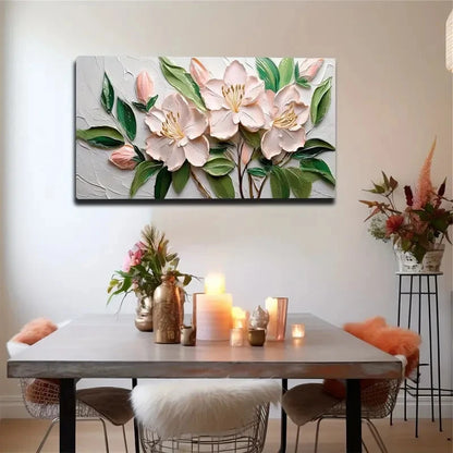 Three Pink Flowers Suitable Wall Art canvas office home room framed 120x60cm