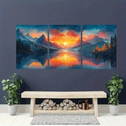 3pcs Colorful Landscape Art of your Choice Metal Print Ready to Hang Art - Bella Home Decor