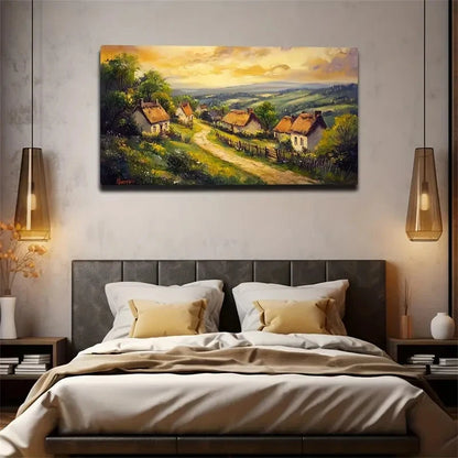 Country-Style Grass Decorated Wall Art Canvas Office Home Room Framed 120x60cm