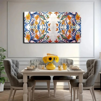 Floral Pattern Vibrant Colors Wall Art Canvas Office Home Room Framed 120x60cm