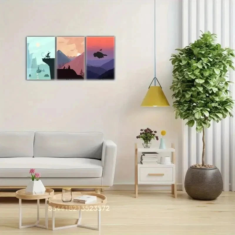 3pcs Landscape Fantasy Story art Posters Metal Print Ready to Hang Art