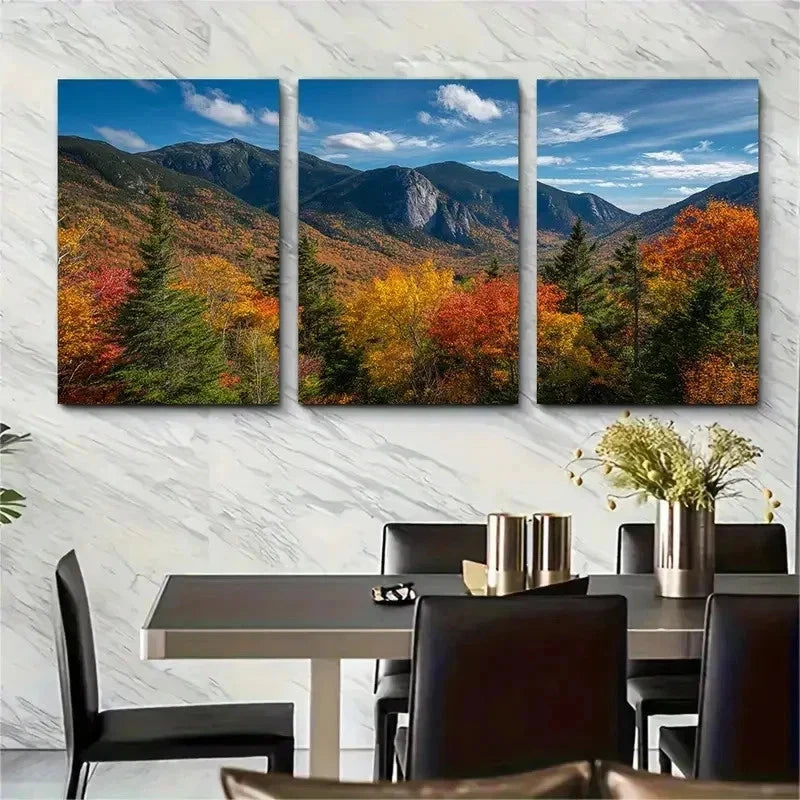 3pcs New Hampshire Mountains Posters Perfect Wall Art Set Canvas Framed 50x70cm - High Quality Print 100% Australian Made Wall Canvas Ready to Hang