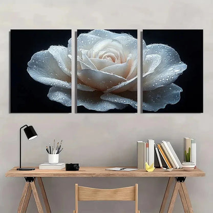 3pcs Painting Print Flower Art Rose Painting Metal Print Ready to Hang Art - Bella Home Decor
