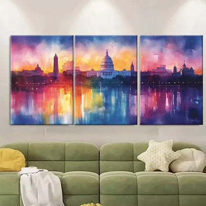 3pcs Washington DC Skyline Metal Print Ready to Hang Art