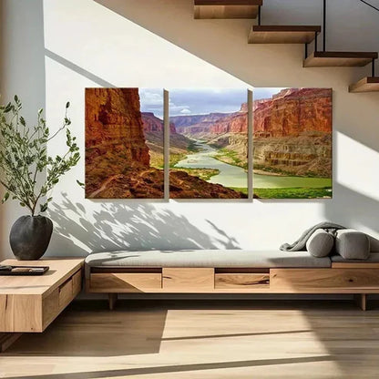 3pcs Grand Canyon & River Nature Landscape Wall Art Set Canvas Unframed - High Quality Print 100% Australian Made Wall Canvas