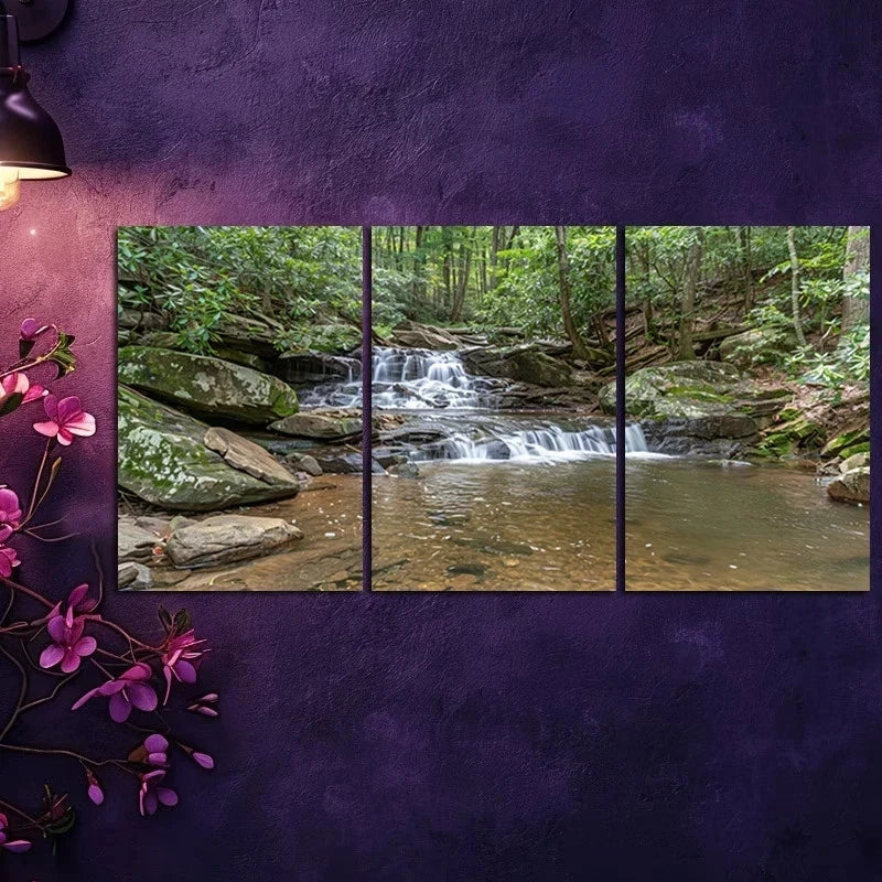 3pcs Vibrant Rocky Slopes Design Metal Print Ready to Hang Art