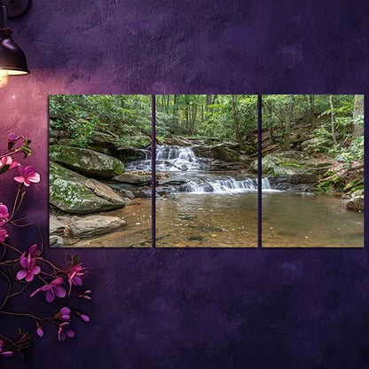 3pcs Vibrant Rocky Slopes Design Metal Print Ready to Hang Art