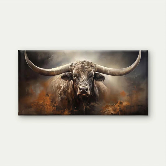 Classic Wild Bull Painting Wall Art Canvas Office Home Room Framed 120x60cm