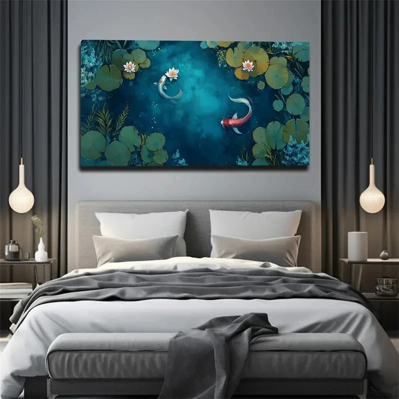 Green for Lotus Leaves Green Wall Art Canvas Office Home Room Framed 120x60cm