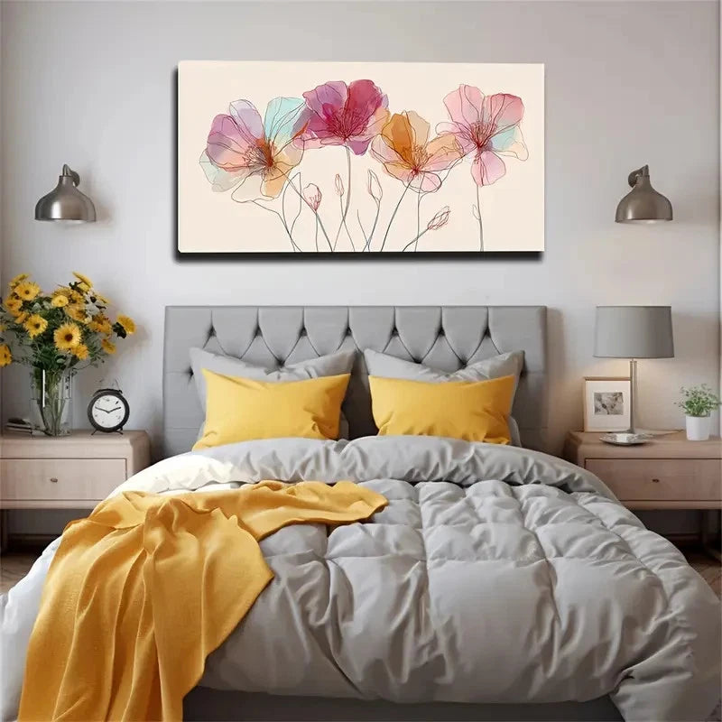 Easy Peel & Stick Adhesive Wall Art Canvas Office Home Room Framed 120x60cm