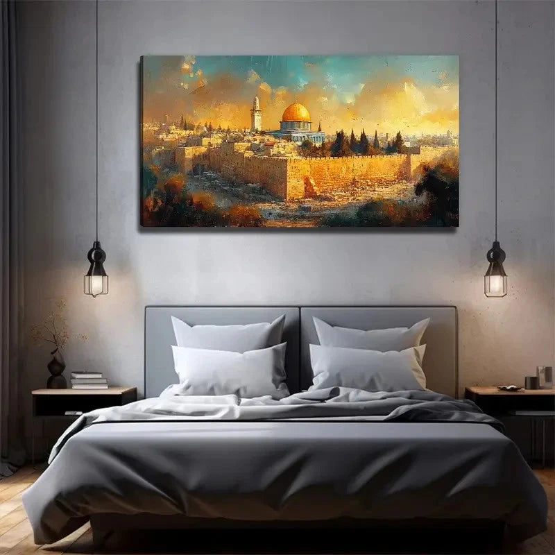 Golden Is A Building Wall Art Canvas Office Home Room Framed 120x60cm