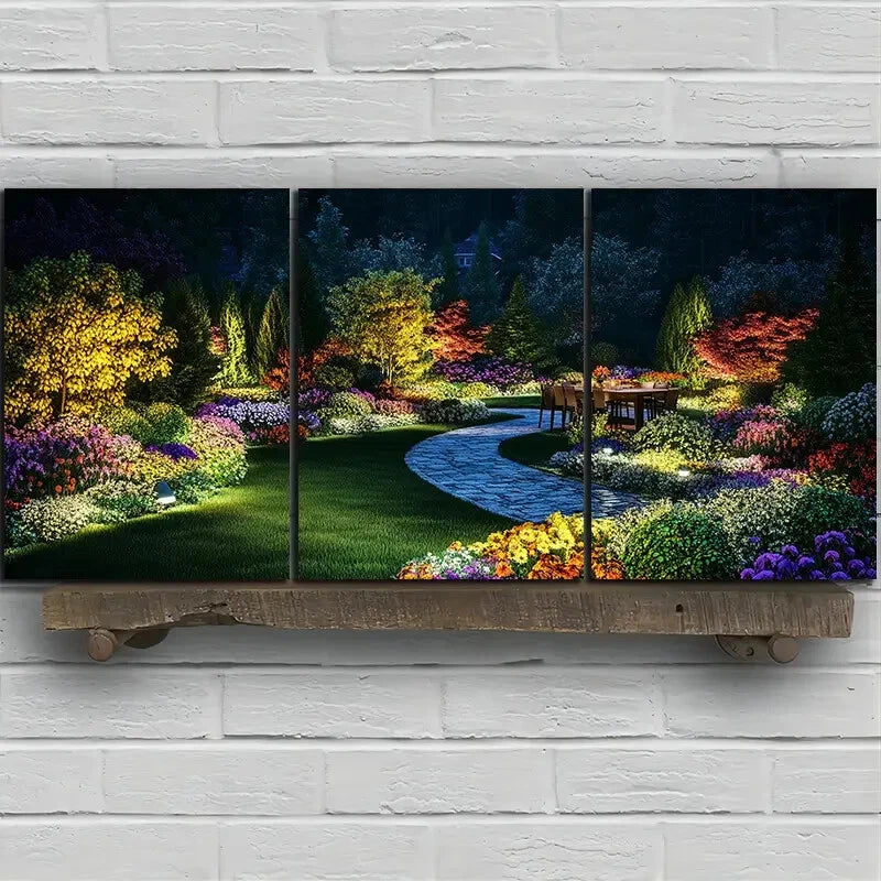 3pcs Botanical Garden Vivid Floral Metal Print Ready to Hang Art - Bella Home Decor