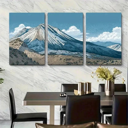 3pcs Lassen Volcanic California Décor Perfect Wall Art Set Canvas Framed 50x70cm - High Quality Print 100% Australian Made Wall Canvas Ready to Hang