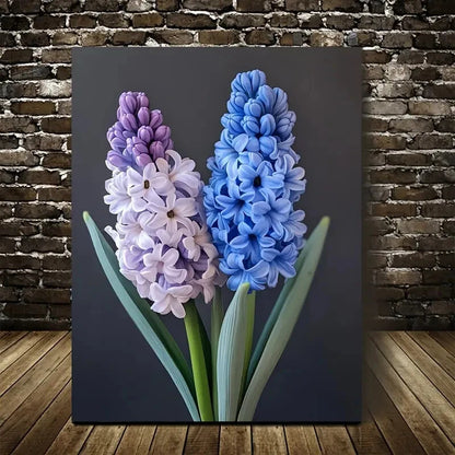 Beautiful Vibrant Purple & Blue Hyacinths Floral 40x60cm Metal Print Ready to Hang - Bella Home Decor