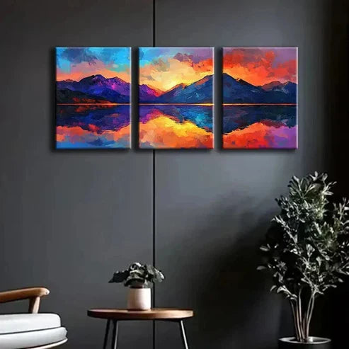 3pcs A Beautiful Painting of the Mountains Art Set Canvas Unframed - High Quality Print 100% Australian Made Wall Canvas