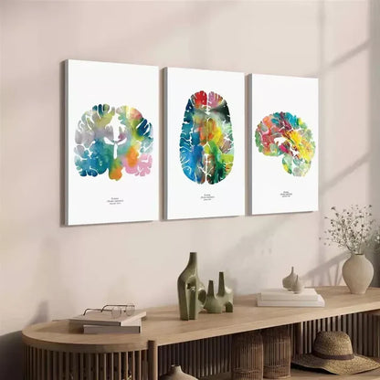 3pcs Neurology & Psychology Wall Art Canvas Unframed - High Quality Print 100% Australian Made Wall Canvas