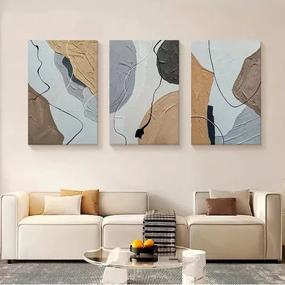 3pcs Abstract Art with Golden Wall Art Set Canvas Unframed - High Quality Print 100% Australian Made Wall Canvas