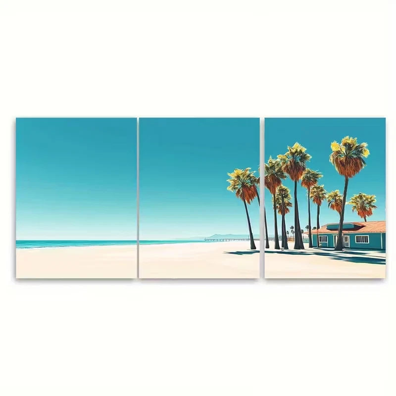 3pcs Newport Beach California Metal Print Ready to Hang Art