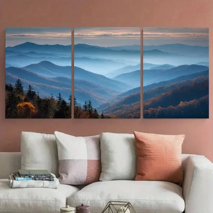 3pcs Tennessee Travel Smoky Mountains Landscape Wall Art Set Canvas Framed 40x60cm - High Quality Print 100% Australian Made Wall Canvas Ready to Hang