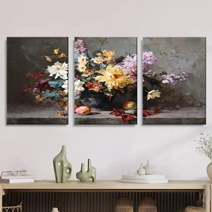 3pcs fall flowers Wall Art Set Canvas Framed 60x90cm - High Quality Print 100% Australian Made Wall Canvas Ready to Hang