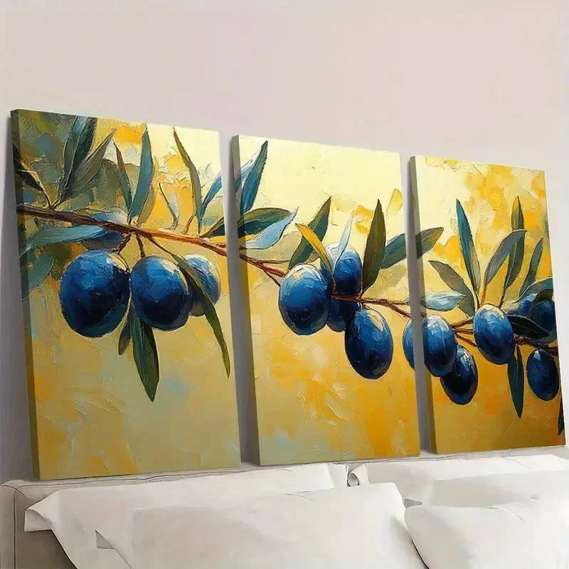 3pcs Botanical Art Olive Tree ju     Wall Art Set Canvas Framed 60x90cm - High Quality Print 100% Australian Made Wall Canvas Ready to Hang - Bella Home Decor