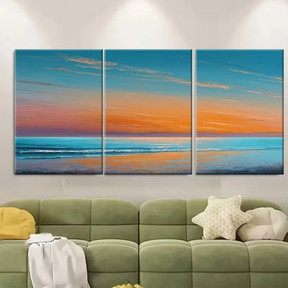 3pcs Seascape Sunset Landscapes Metal Print Ready to Hang Art