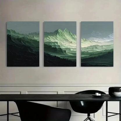 3pcs Modern Abstract Mountain & Hills Design Metal Print Ready to Hang Art - Bella Home Decor