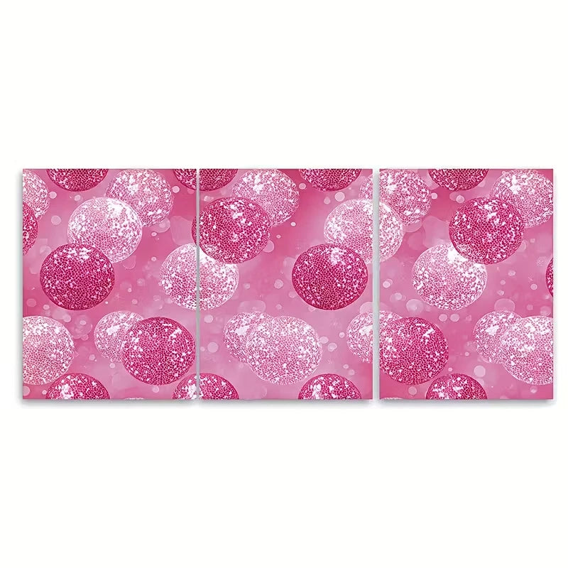 3pcs Disco Ball Wall Art Metal Print Ready to Hang Art - Bella Home Decor