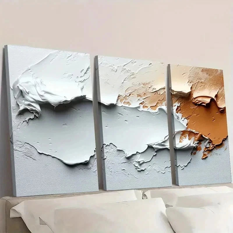 3pcs Elements And a Brown Flat Design ET  Wall Art Set Canvas Framed 40x60cm - High Quality Print 100% Australian Made Wall Canvas Ready to Hang - Bella Home Decor