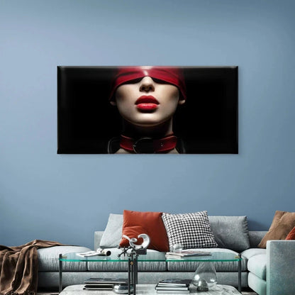 Elegant Red Lingerie Woman Wall Art Canvas Office Home Room Framed 120x60cm
