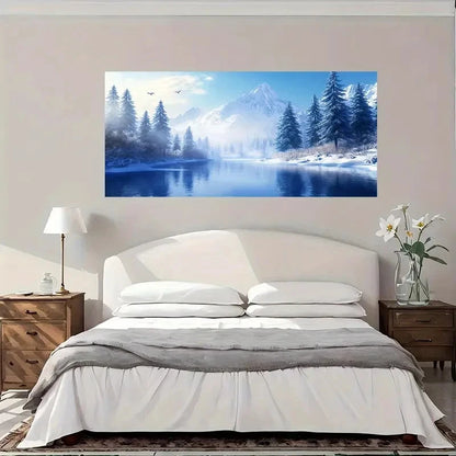 Winter Landscape Moutain Wall Art Canvas Office Home Room Framed 120x60cm