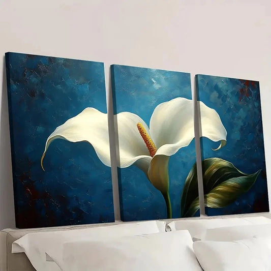 3pcs Calla Lily Art Calla Lily Painting RT Wall Art Set Canvas Framed 50x70cm - High Quality Print 100% Australian Made Wall Canvas Ready to Hang