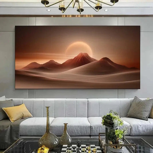 Warm Earth Tones Wall Art wall canvas office home room framed 120x60cm