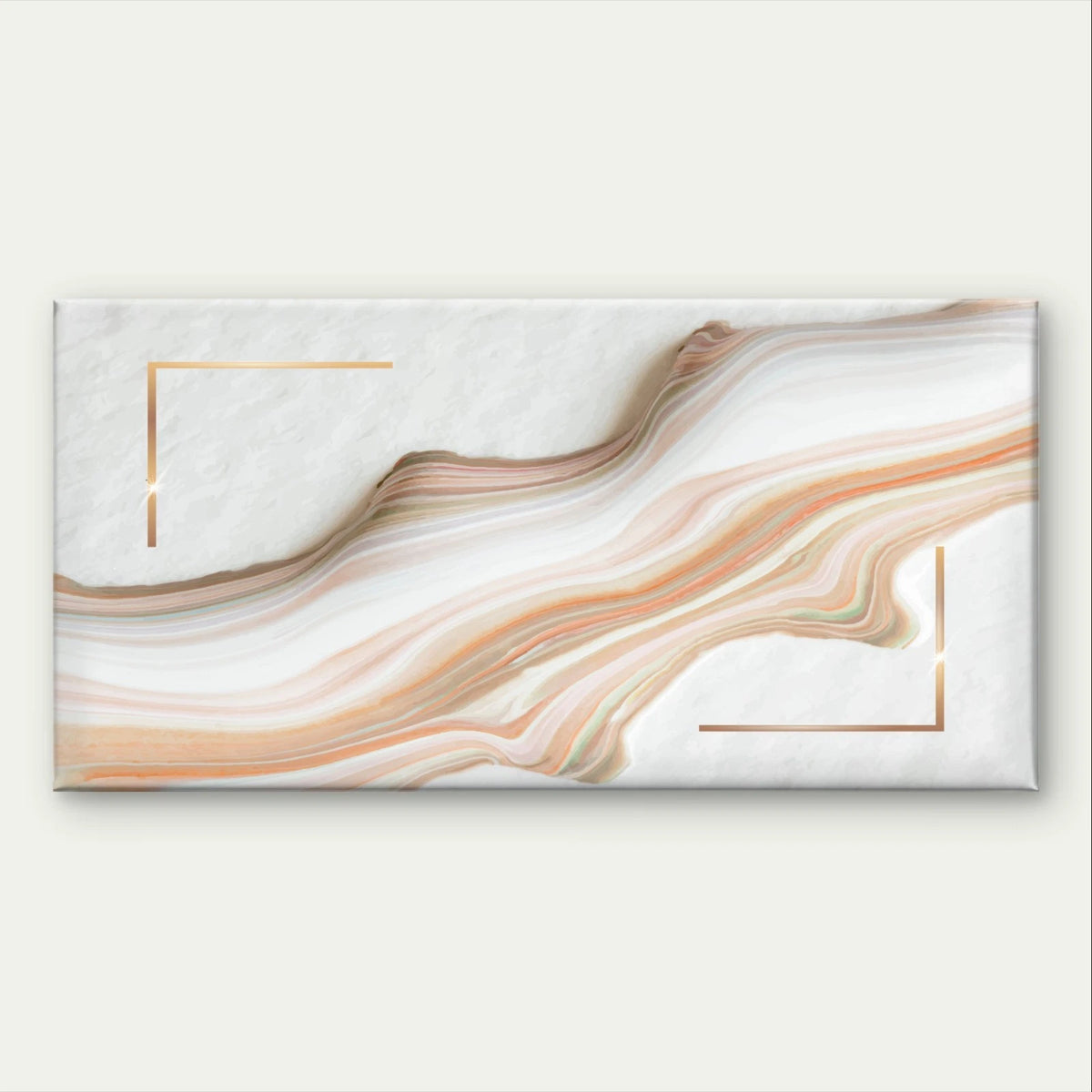Abstract Marble Wave and Gold Design Wall Art Canvas Office Home Framed 120x60cm