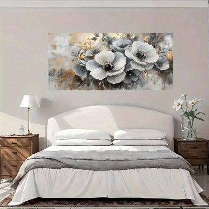 Abstract Floral Modern Vintage Wall Art Canvas Office Home Room Framed 120x60cm