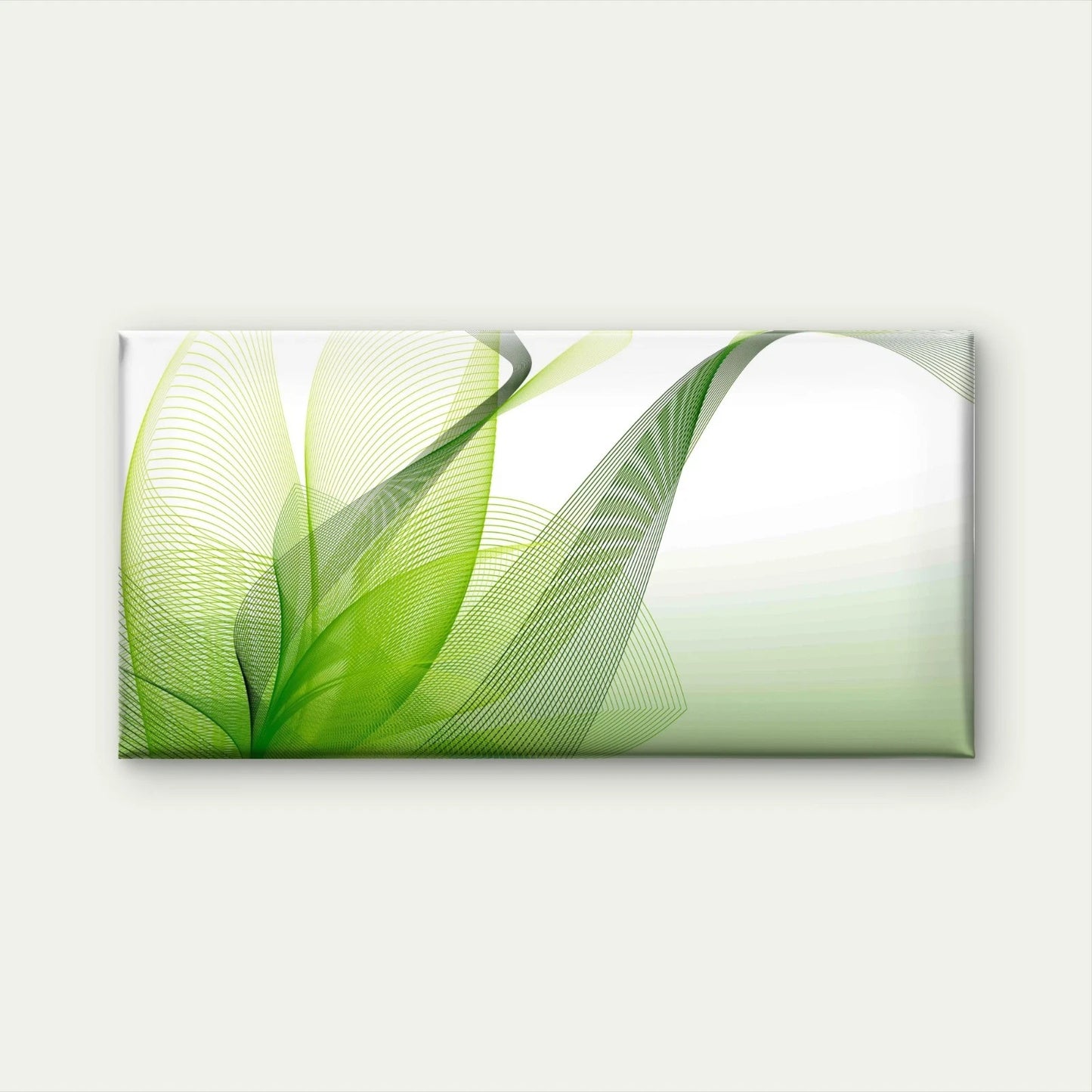 Green Background With Lines Wall Art Canvas Office Home Room Framed 120x60cm - Bella Home Decor