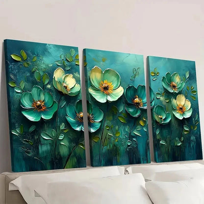 3pcs Abstract Modern Floral Acrylic FA  Wall Art Set Canvas Framed 50x70cm - High Quality Print 100% Australian Made Wall Canvas Ready to Hang - Bella Home Decor
