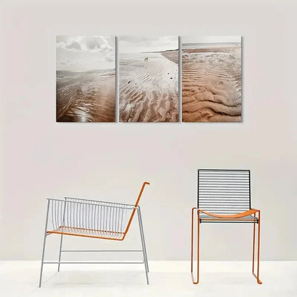 3pcs Beachscape Coastal Decor Wall Art Set Canvas Framed 40x60cm - High Quality Print 100% Australian Made Wall Canvas Ready to Hang - Bella Home Decor