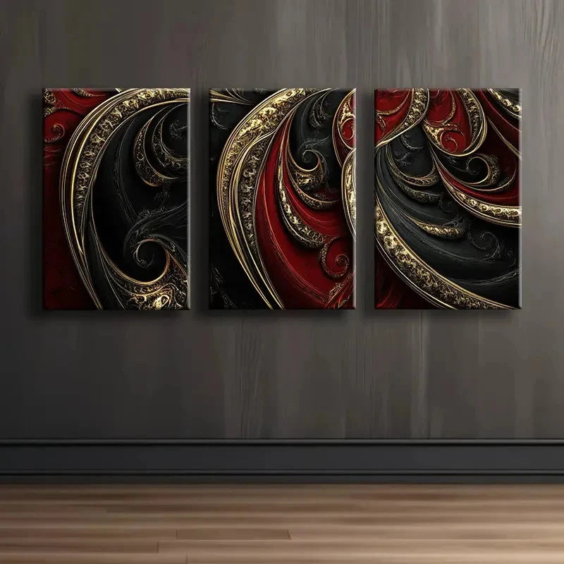 3pcs Abstract Fluid Art Composition Wall Art Set Canvas Framed 40x60cm - High Quality Print 100% Australian Made Wall Canvas Ready to Hang - Bella Home Decor