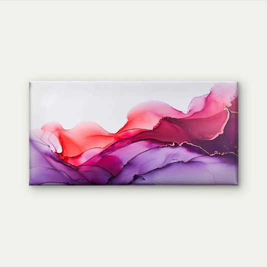 Red And Purple Alcohol Ink Wall Art Canvas Office Home Room Framed 120x60cm