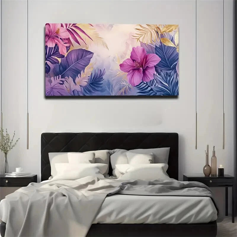 Hazy Gradient Background Wall Art canvas office home room framed 120x60cm - Bella Home Decor