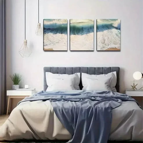 3pcs Wave Surf Board Wall Art Set Canvas Unframed - High Quality Print 100% Australian Made Wall Canvas