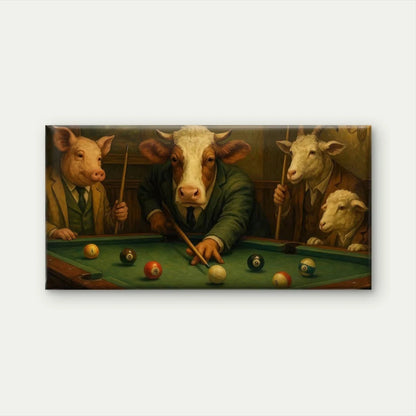 Humorous Cow & Goat Wall Art Canvas Office Home Room Framed 120x60cm
