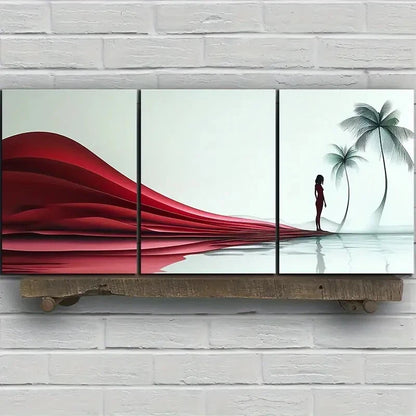3pcs Coconut Trees Tropical Scenery Metal Print Ready to Hang Art - Bella Home Decor