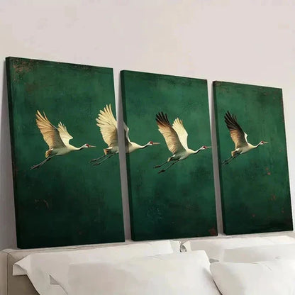 3pcs Japanese Style Flying Elegan Wall Art Set Canvas Unframed - High Quality Print 100% Australian Made Wall Canvas