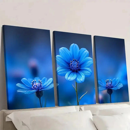 3pcs  Cornflower Flower Painting CF  Wall Art Set Canvas FrMamed 40x60cm - High Quality Print 100% Australian Made Wall Canvas Ready to Hang - Bella Home Decor