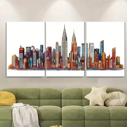 3pcs Featuring Iconic Buildings & Landmarks Metal Print Ready to Hang Art